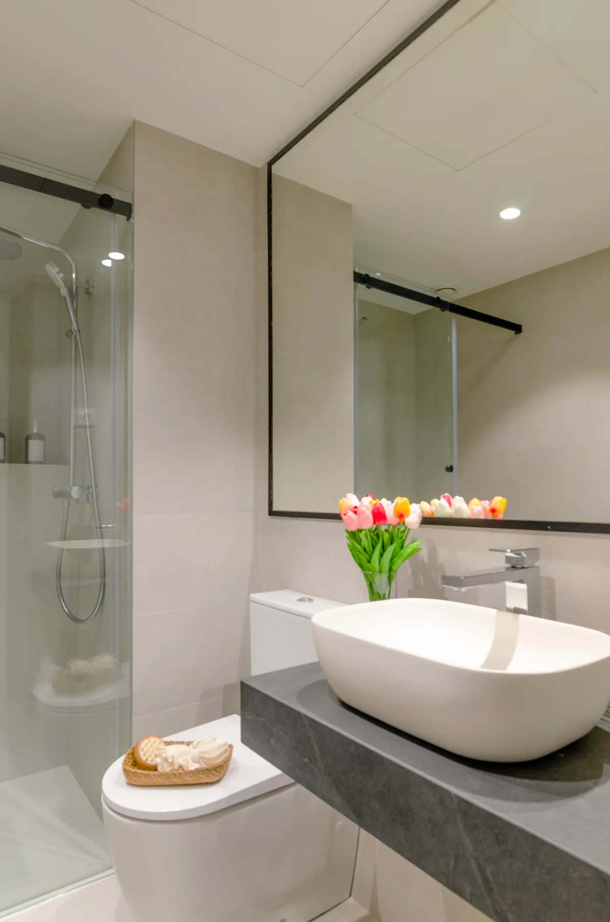 Bathroom of the Maignon project, in Barcelona, after the interior design project