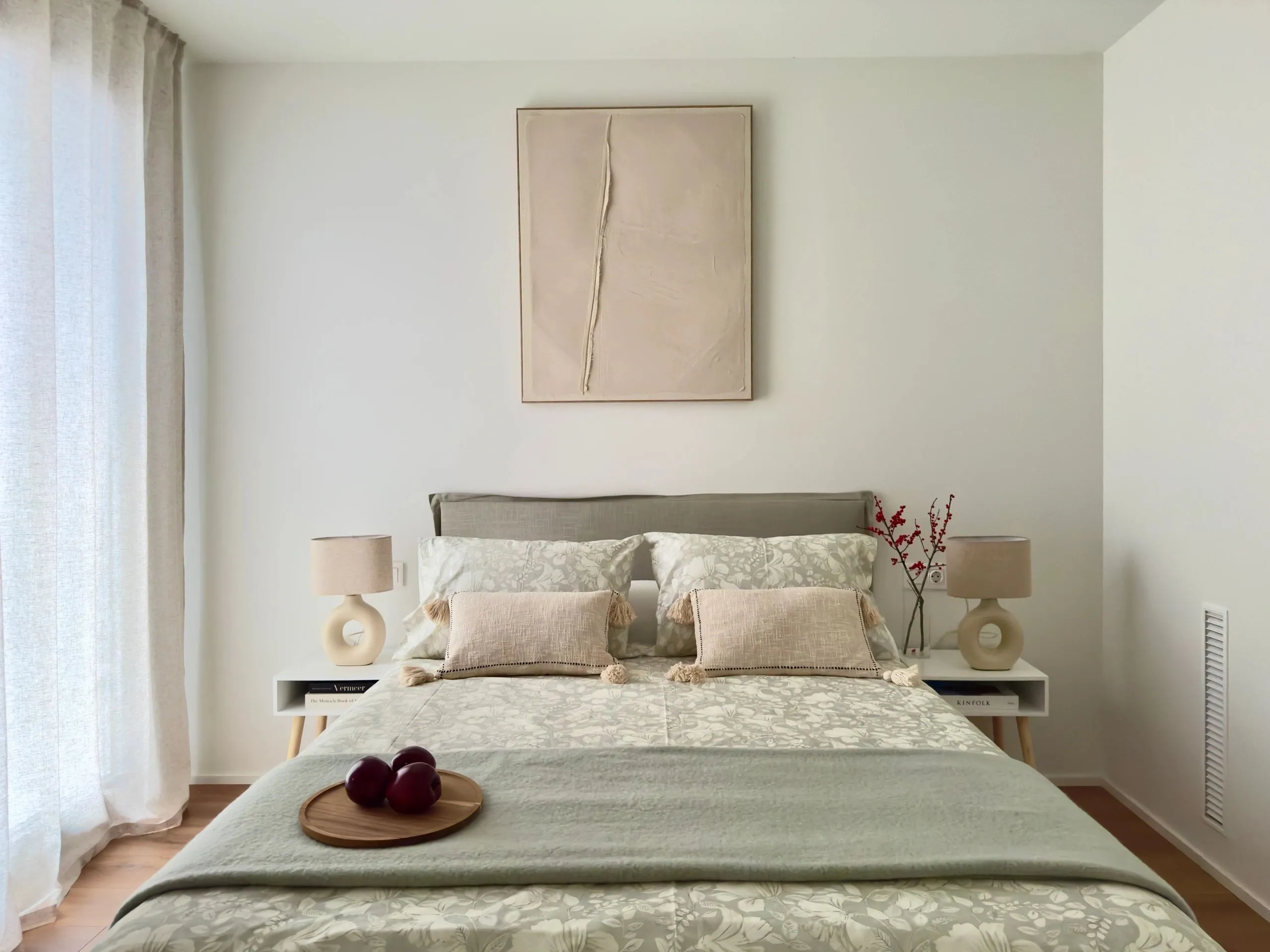 Bedroom of the Maignon project, in Barcelona, after the interior design project