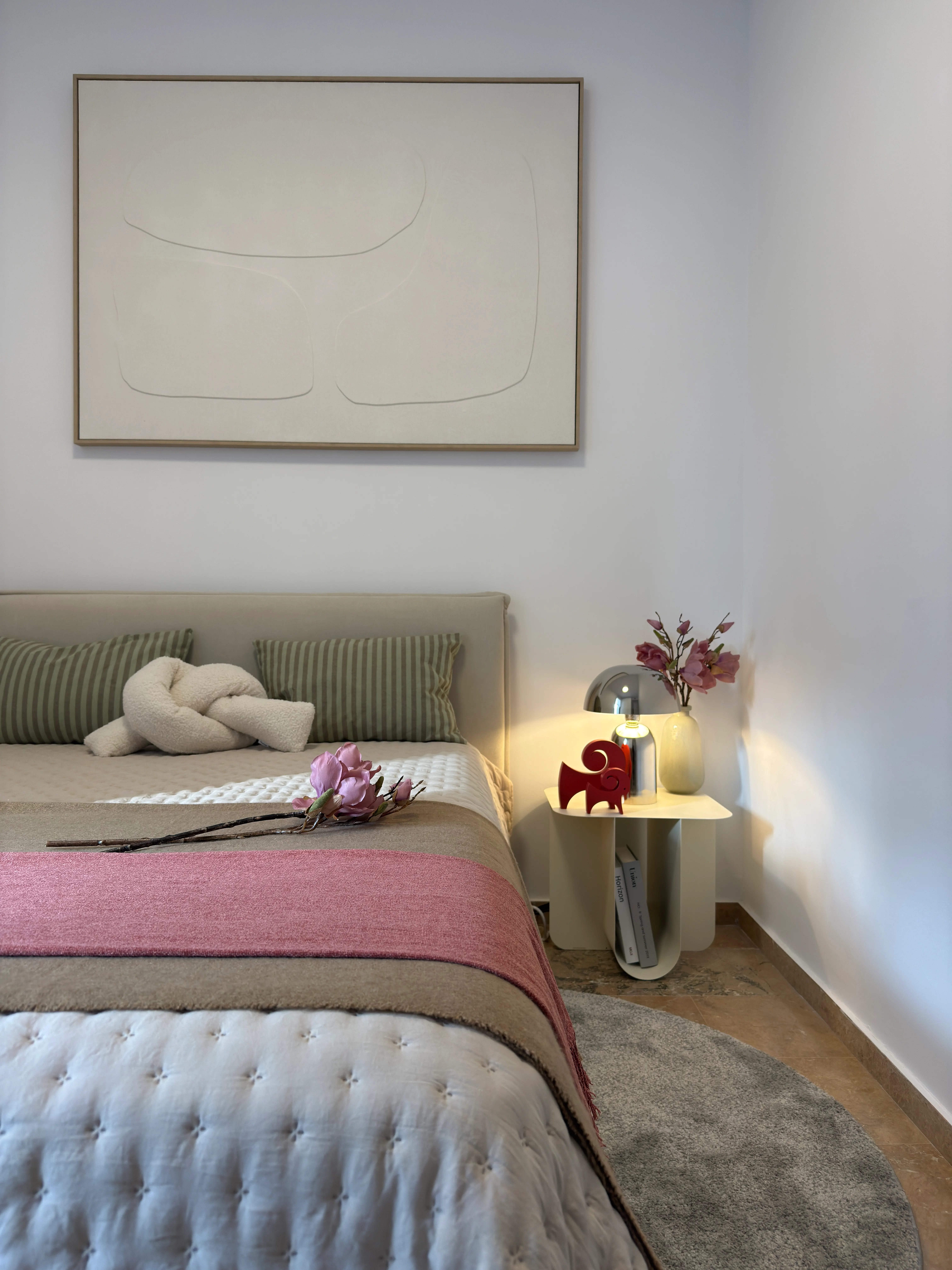 Bedroom of the Fenals project, in Lloret de Mar, after the interior design project