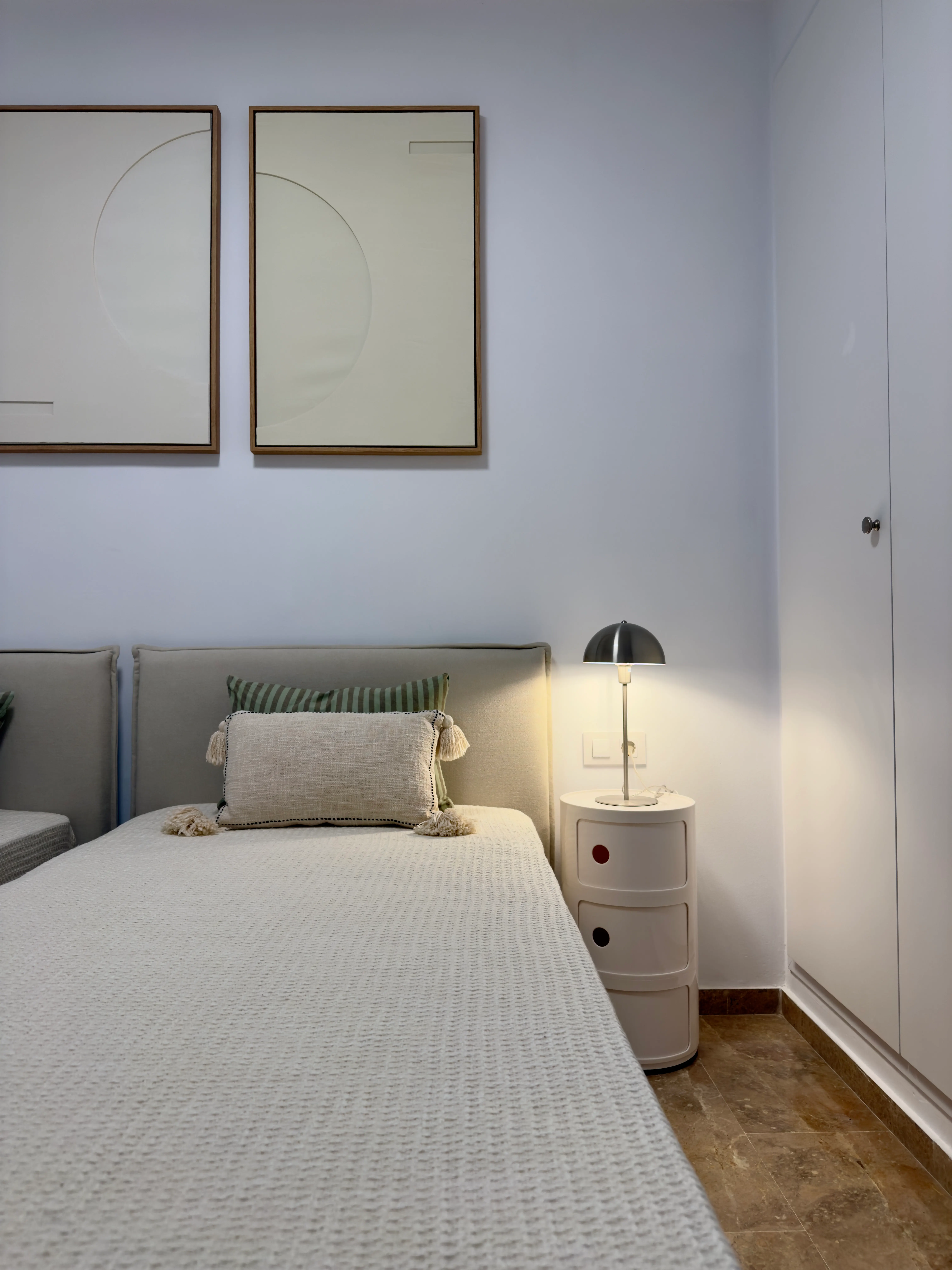 Bedroom of the Fenals project, in Lloret de Mar, after the interior design project