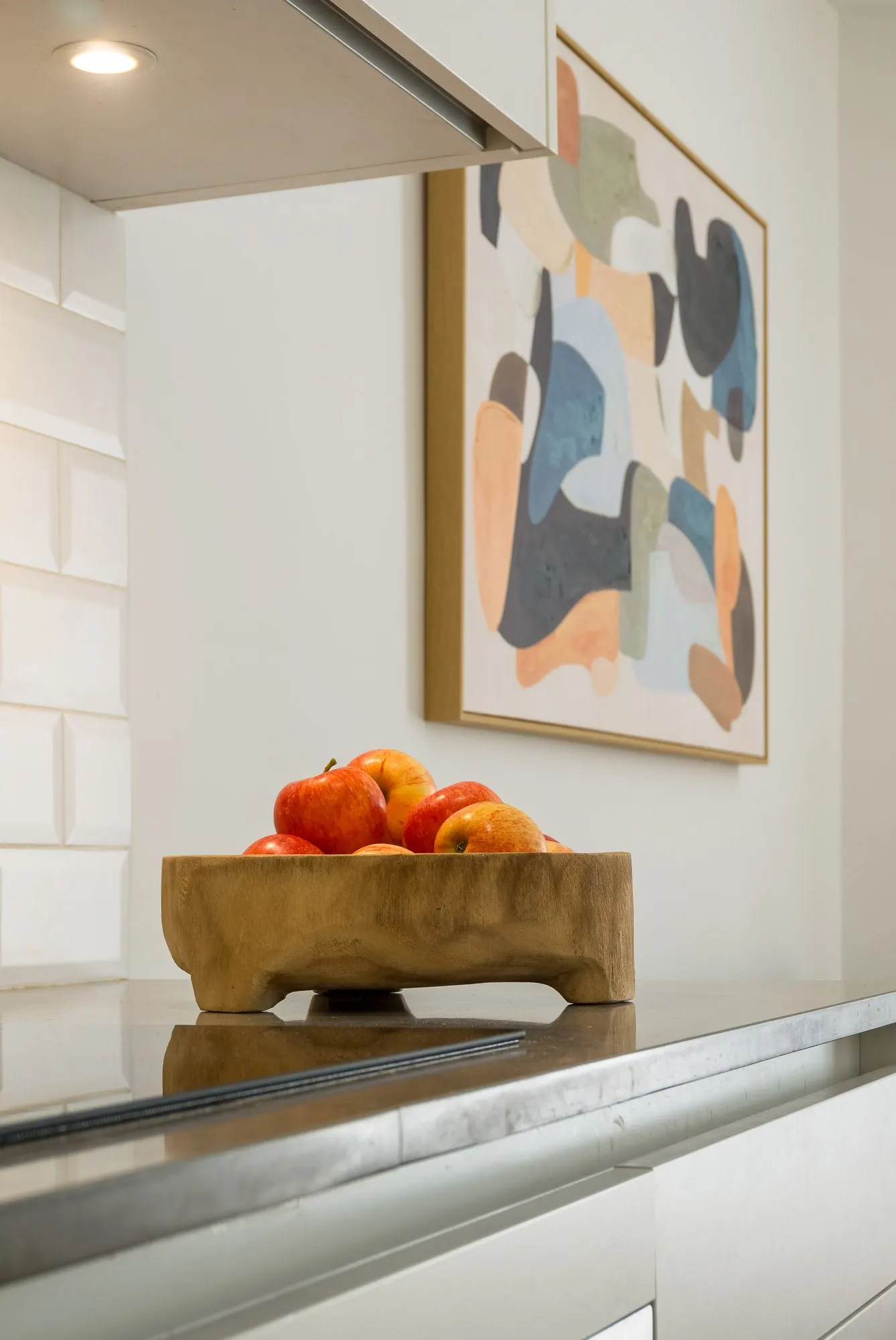 Kitchen, detail of the Riera Baixa I project, in Barcelona, after home staging
