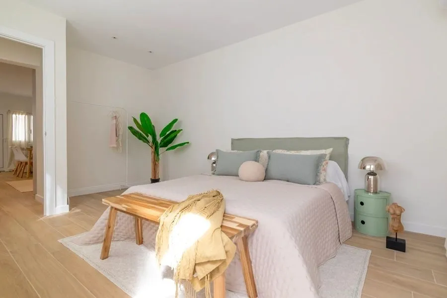 Bedroom of the Llobateras project, in Rubí, after home staging