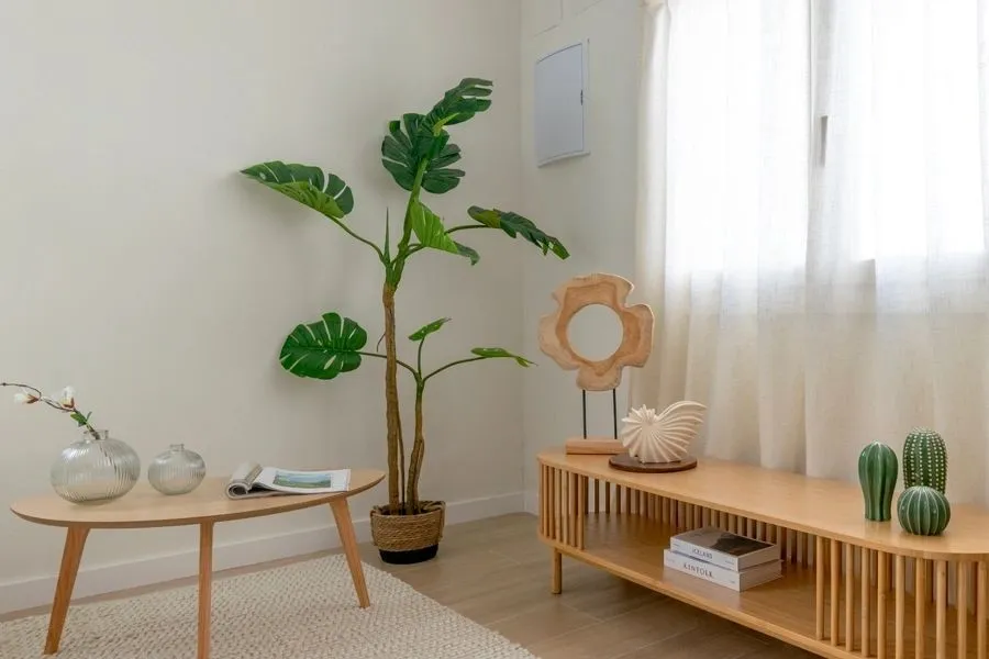 Living room, detail of the Llobateras project, in Rubí, after home staging