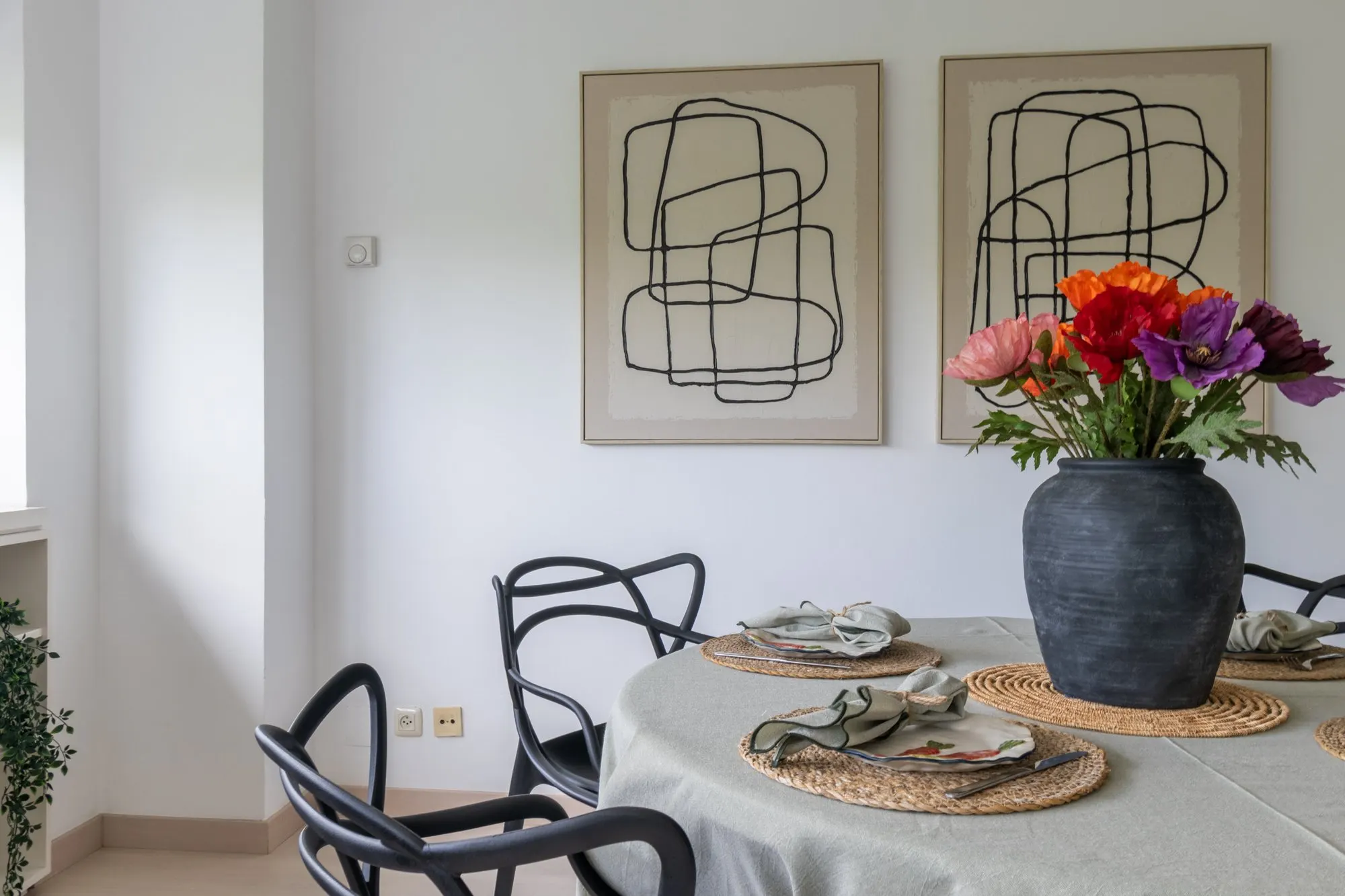 Comedor, detalle de Edelfons Cerdà, en Sant Cugat del Vallès, tras el home staging