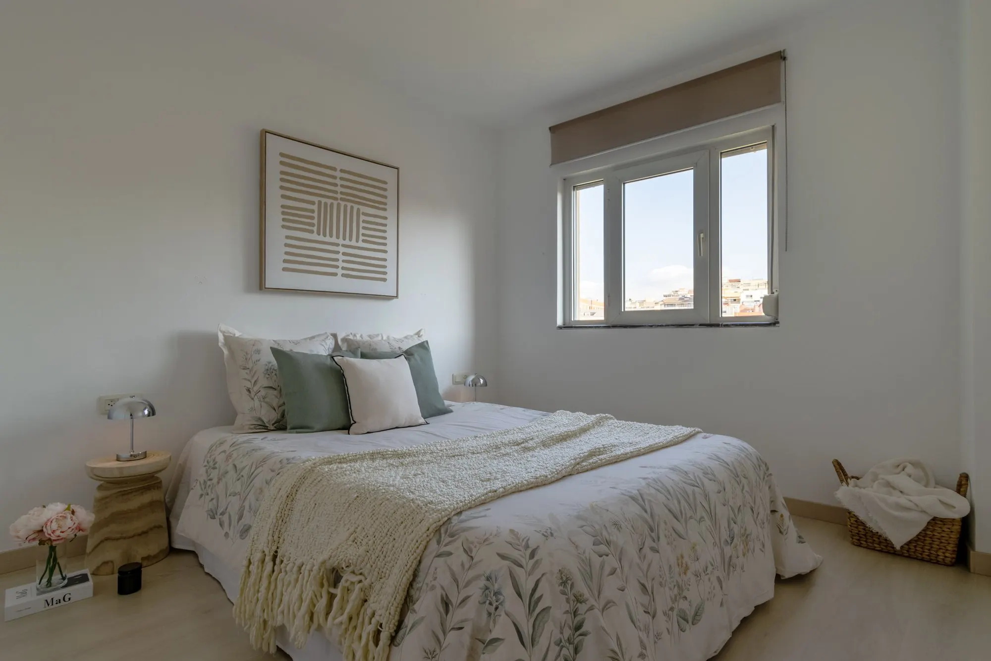 Dormitorio de Edelfons Cerdà, en Sant Cugat del Vallès, tras el home staging