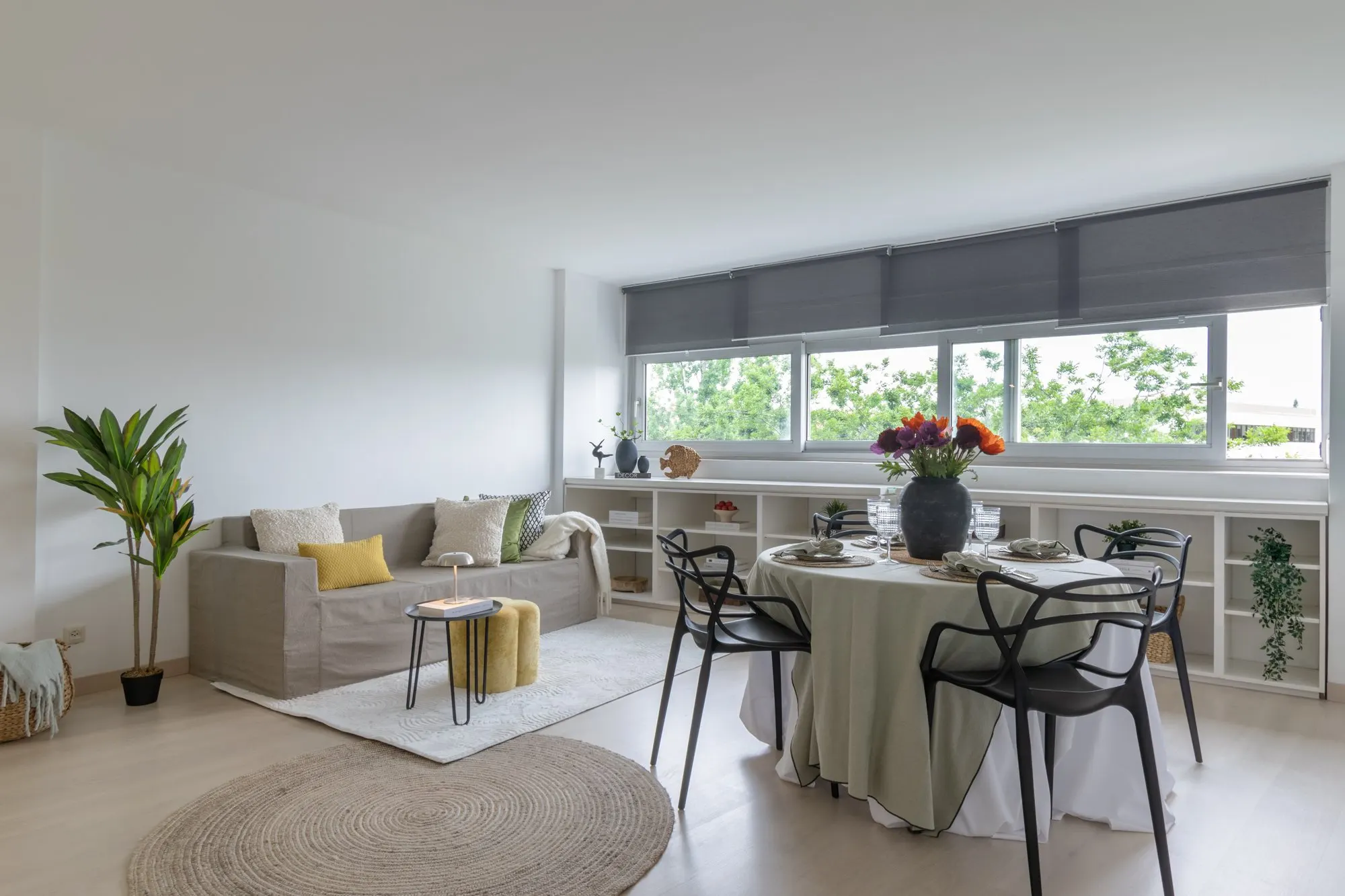 Salón y comedor de Edelfons Cerdà, en Sant Cugat del Vallès, tras el home staging