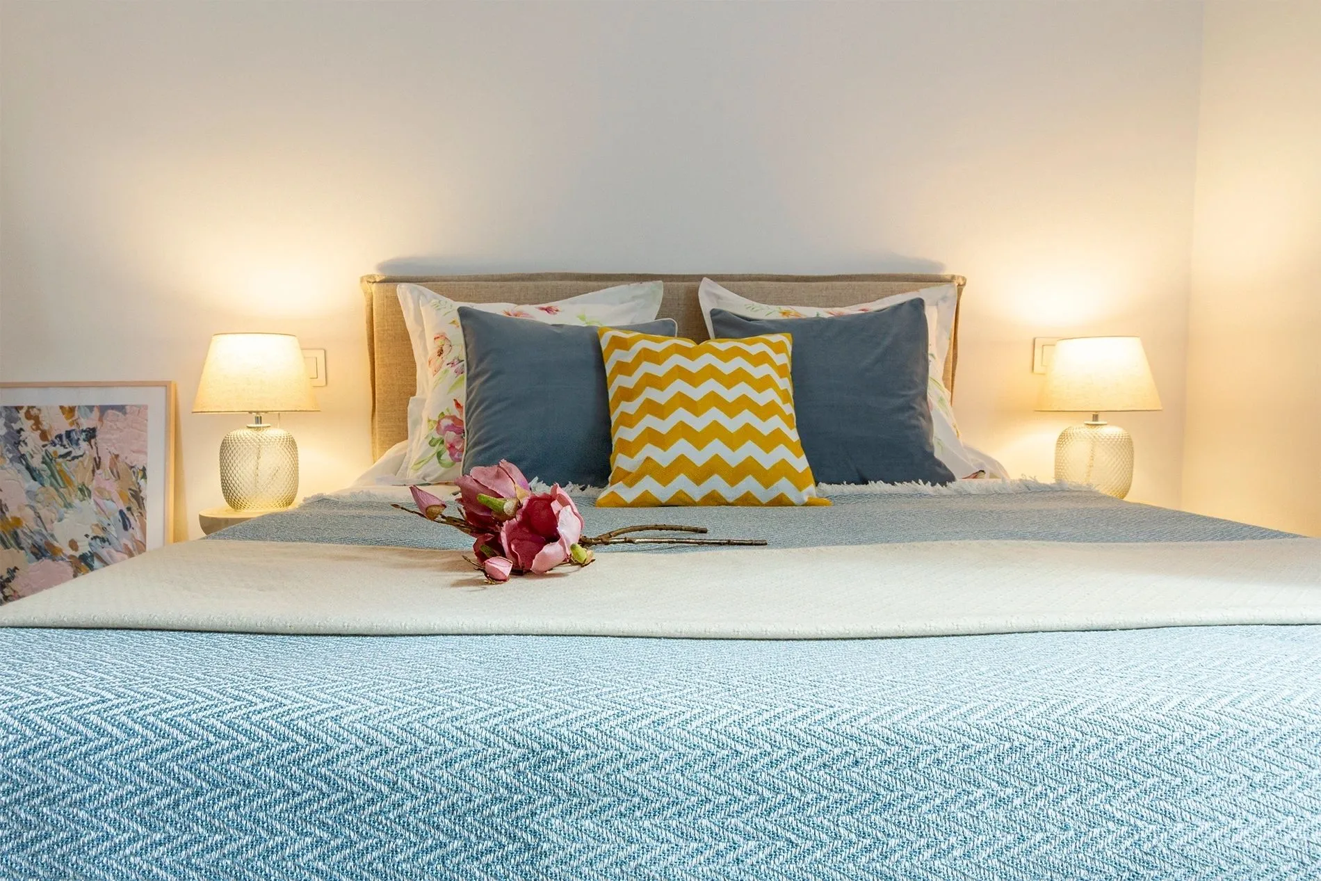 Bedroom of the Calle Casino project, in Valldoreix, after home staging